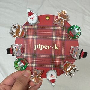NWT Piper K Christmas Hair Clip Set